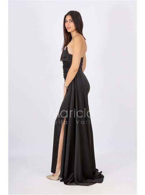abito con scollatura pietre MARICLA ELEGANCE | CAR58080NERO